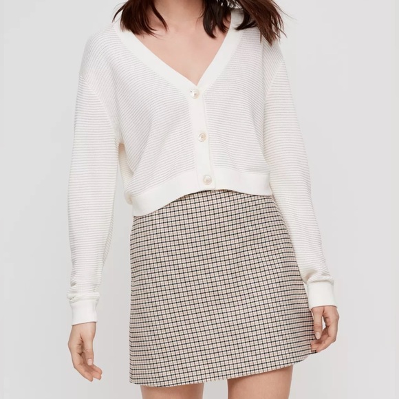 Aritzia Wilfred Pink Plaid Mini Skirt - Picture 2 of 4